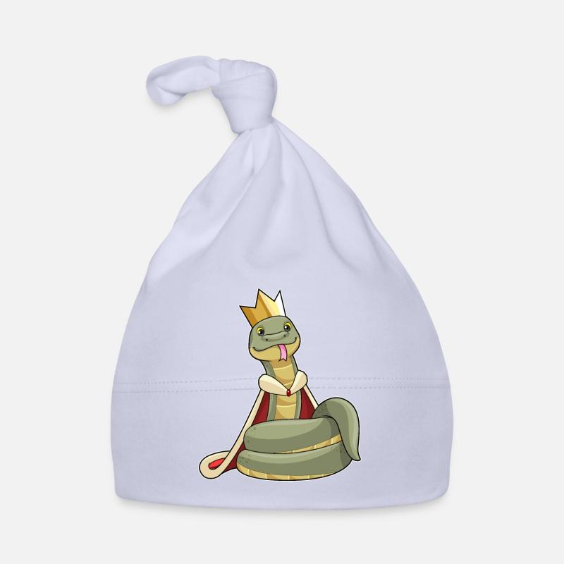 Le serpent comme roi avec une couronne - Bonnet bio Bébé - ciel