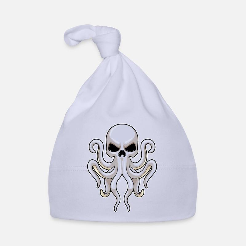 Krake mit 8 Arme & Totenkopf Baby Bio-Mütze