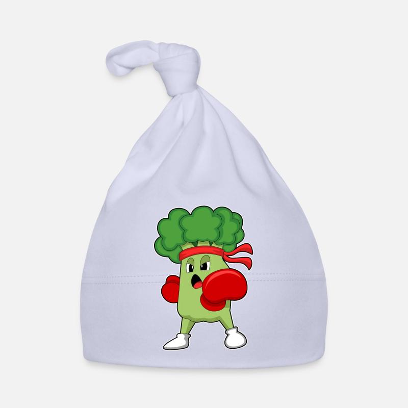 Broccoli when boxing with boxing gloves Organic Baby Cap