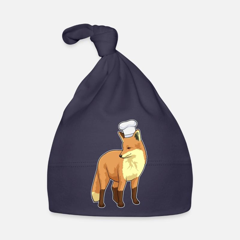 Fox as a chef with a chef's hat Organic Baby Cap