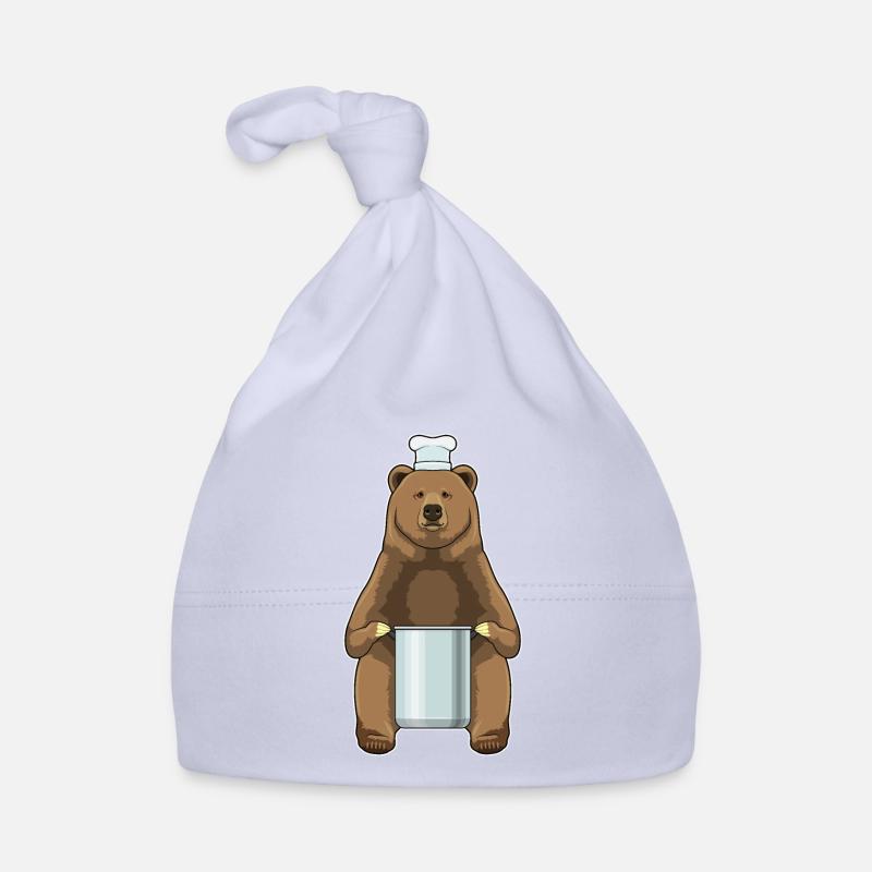 Bär als Koch mit Kochtopf Baby Bio-Mütze