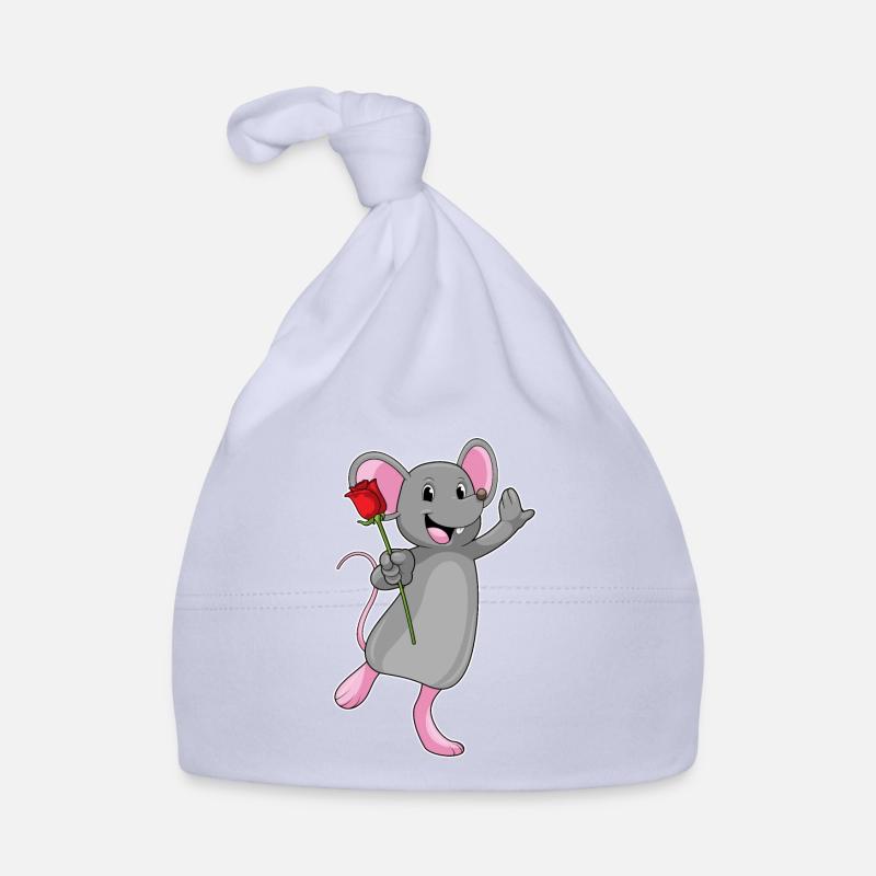 Rat à fleur de rose Bonnet bio Bébé