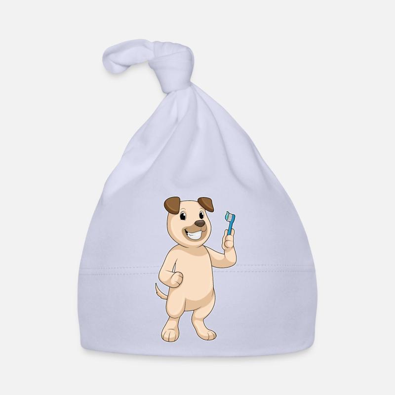Chien avec brosse à dents Bonnet bio Bébé
