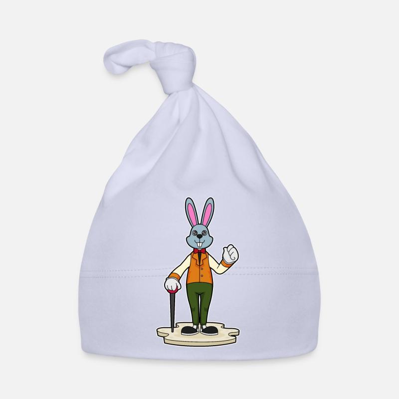 Lapin comme un gentleman avec un bâton de marche Bonnet bio Bébé