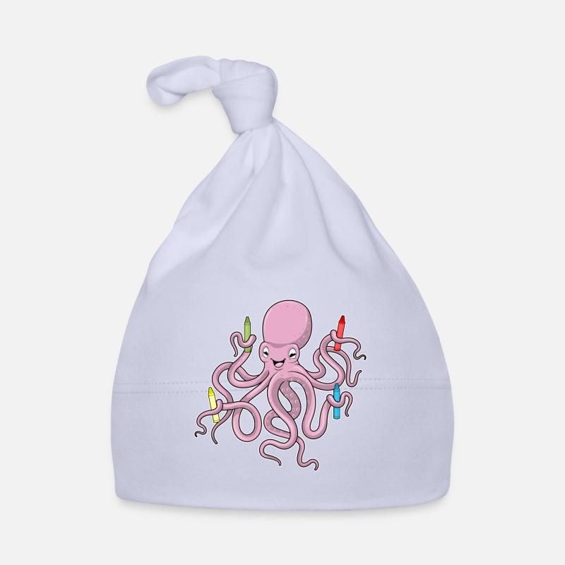 Poulpe aux crayons de cire Bonnet bio Bébé