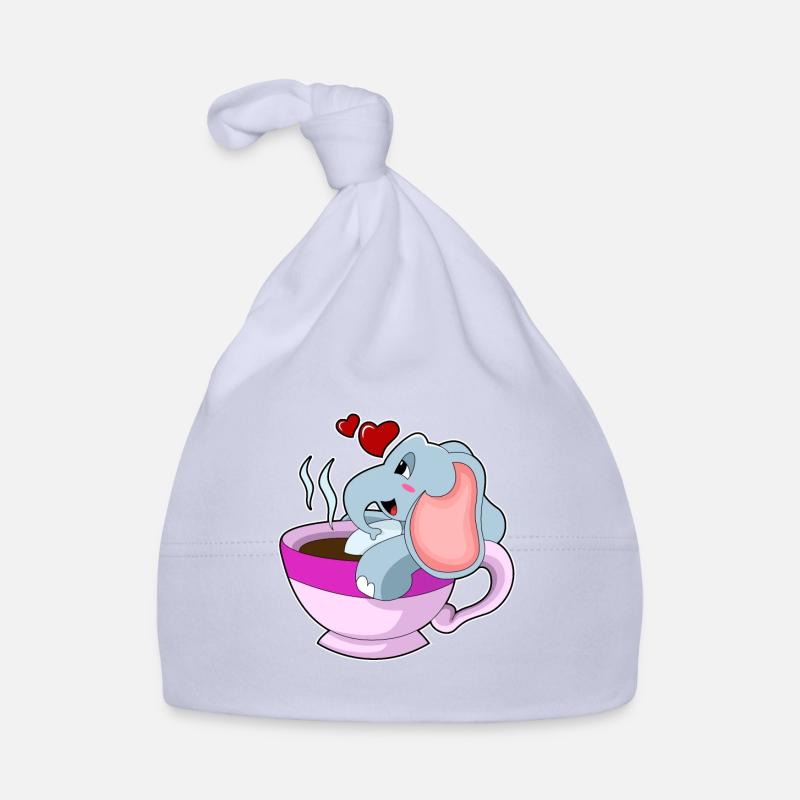 Elefant mit Tasse Kaffee Baby Bio-Mütze