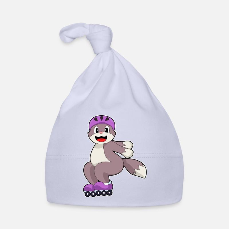 Katze mit Rollschuhe Baby Bio-Mütze
