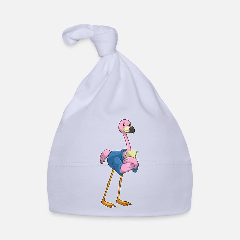 Flamingo en secrétaire avec bloc-notes Bonnet bio Bébé