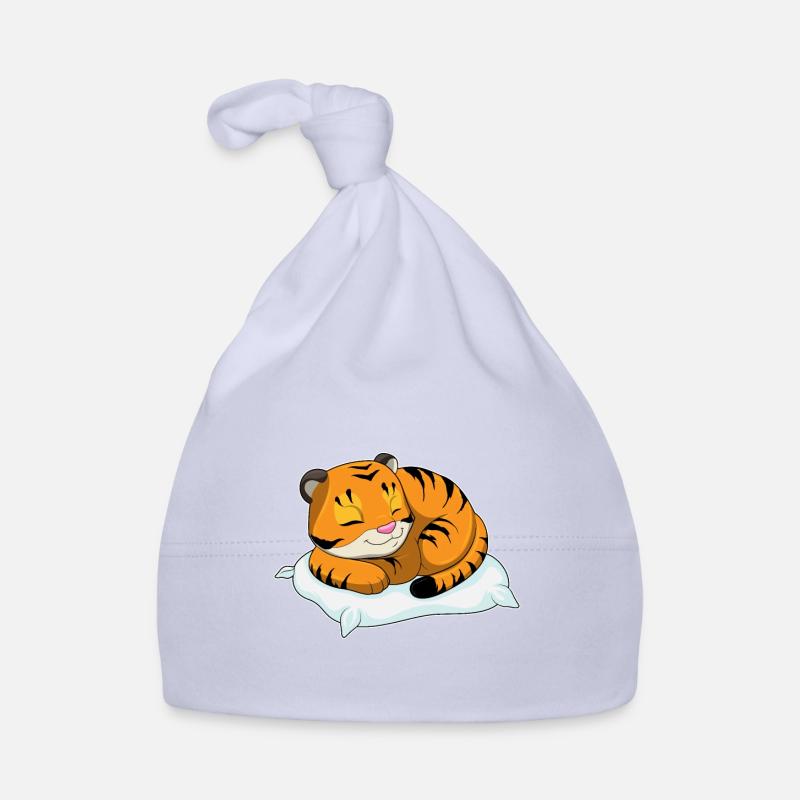 Tiger sleeping with pillows Organic Baby Cap