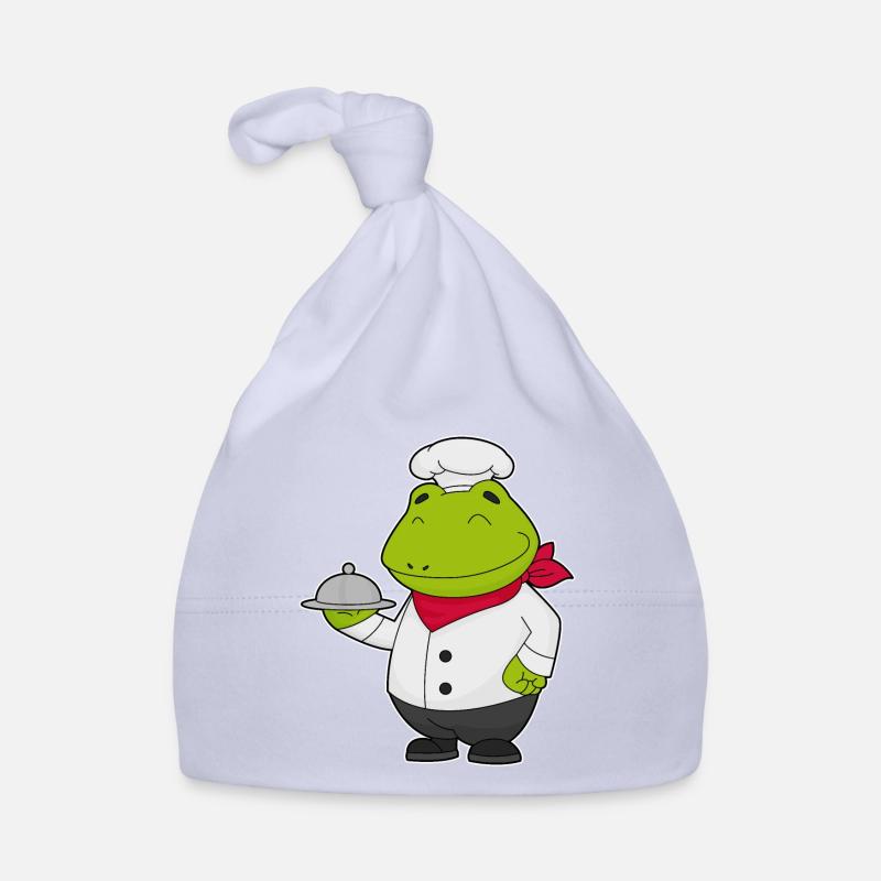 Frosch als Koch mit Servierteller Baby Bio-Mütze