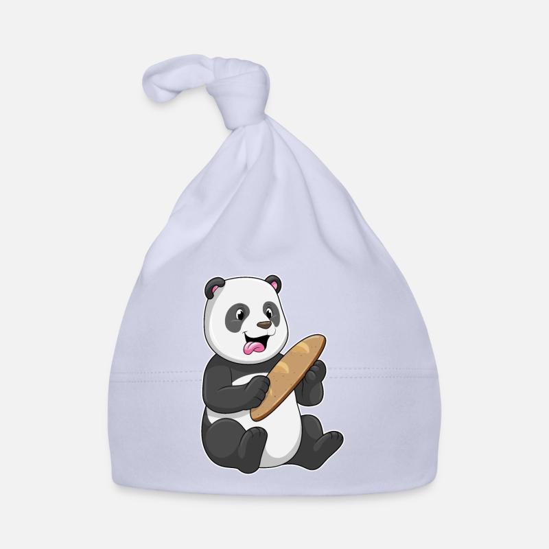 Panda as a baker with bread Organic Baby Cap