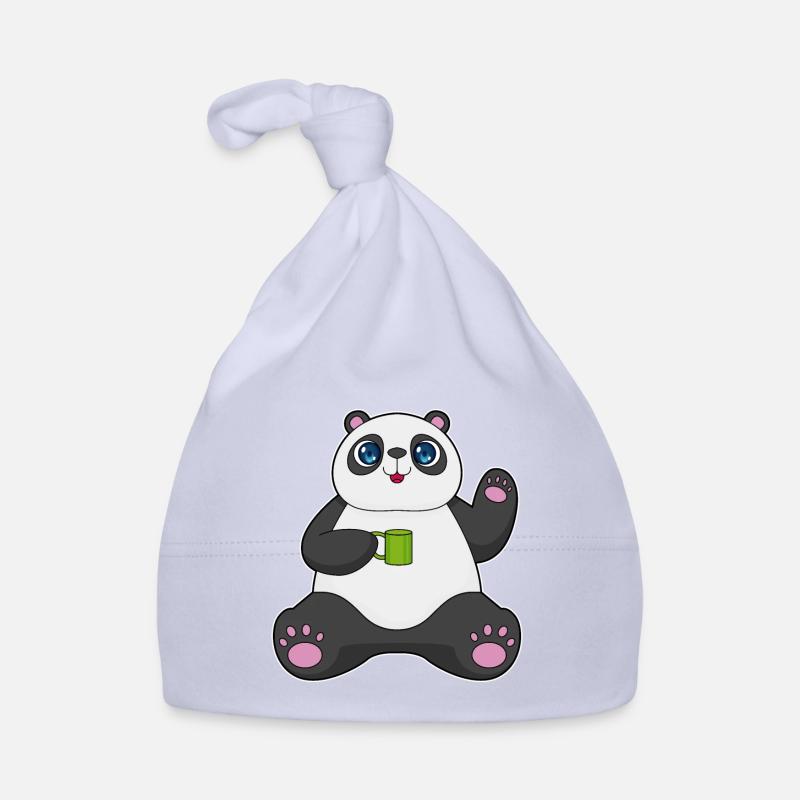 Panda mit Kaffeebecher Baby Bio-Mütze
