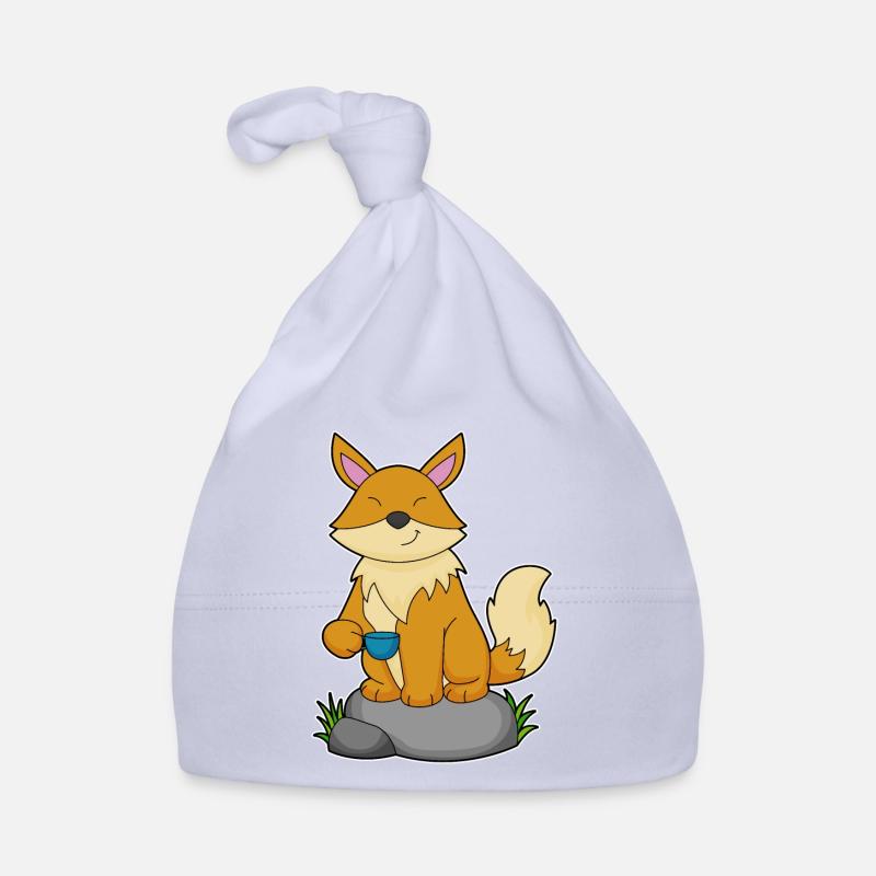Fuchs mit Kaffeetasse Baby Bio-Mütze