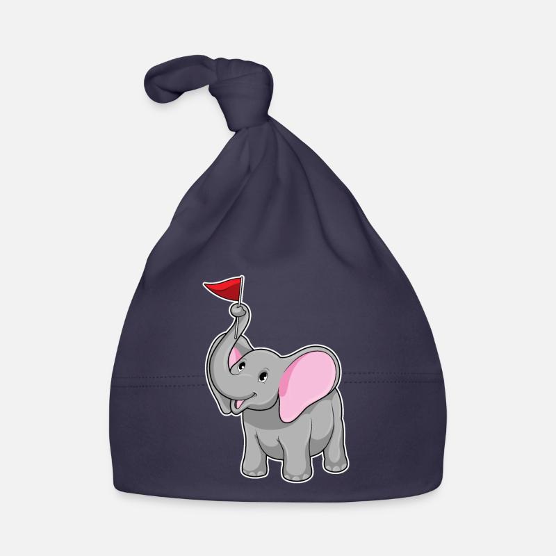 Éléphant avec drapeau Bonnet bio Bébé