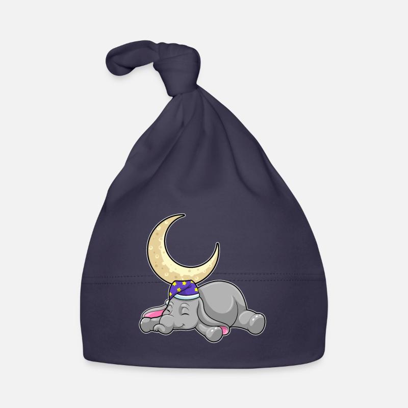 Éléphant avec lune Bonnet bio Bébé