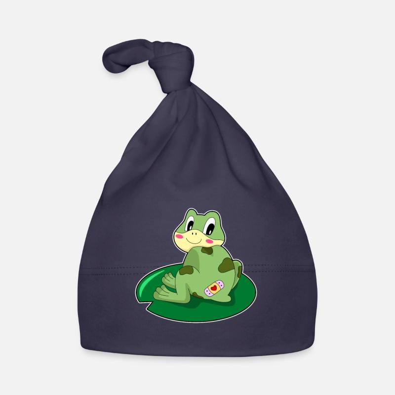Frog Leaf Heart Patch Organic Baby Cap