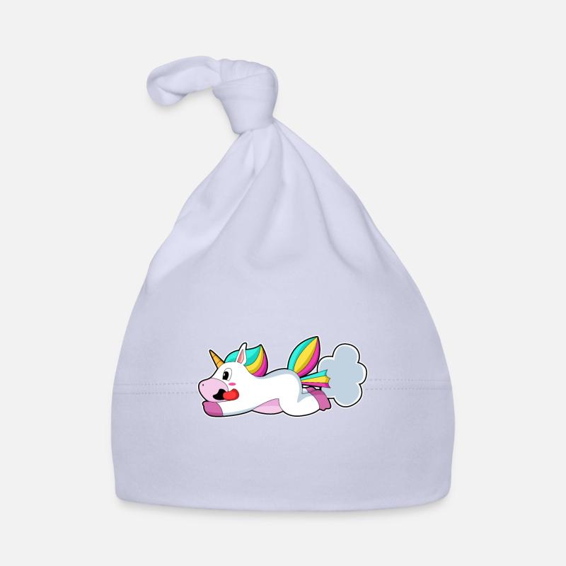 Drôle de licorne - Bonnet bio Bébé - ciel