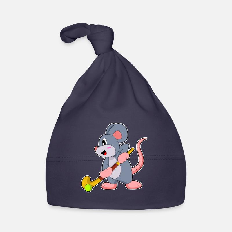 Mouse Hockey Sticks Organic Baby Cap