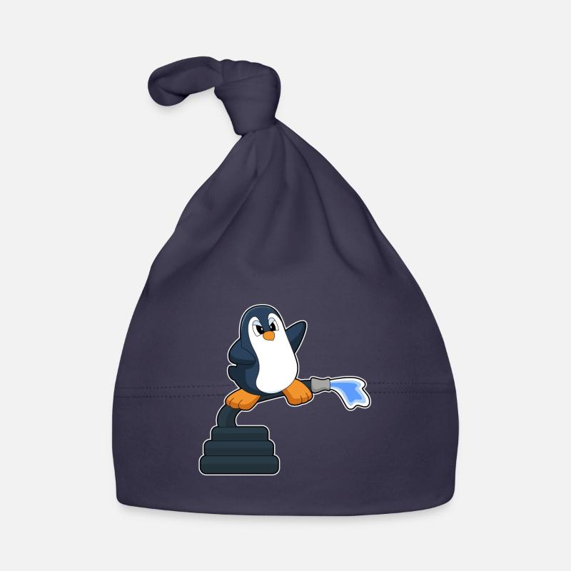 Penguin Firefighter Fire Hose Organic Baby Cap