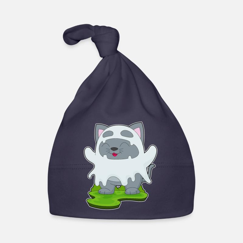 Cat Halloween Ghost Organic Baby Cap
