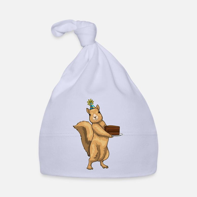 Squirrel Birthday Cake Organic Baby Cap