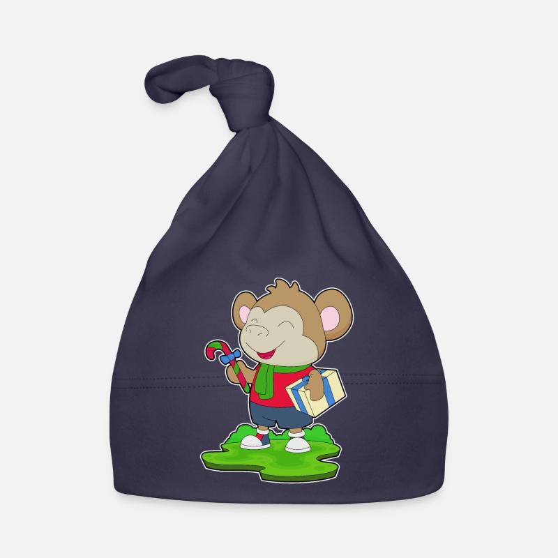 Monkey Christmas Package Organic Baby Cap