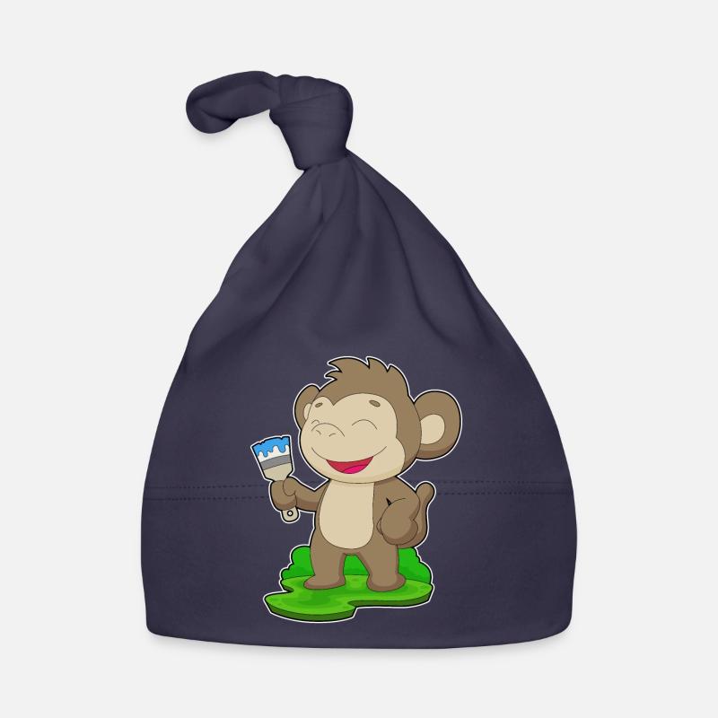 Monkey painter penselmaleri Økologisk babys lue