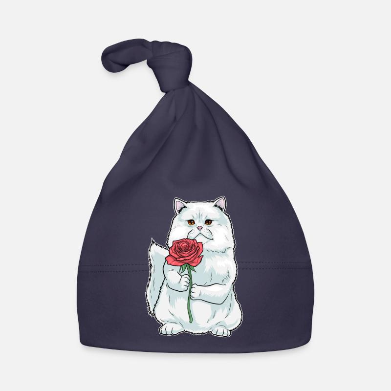Persische Katze Rose Blumen Baby Bio-Mütze