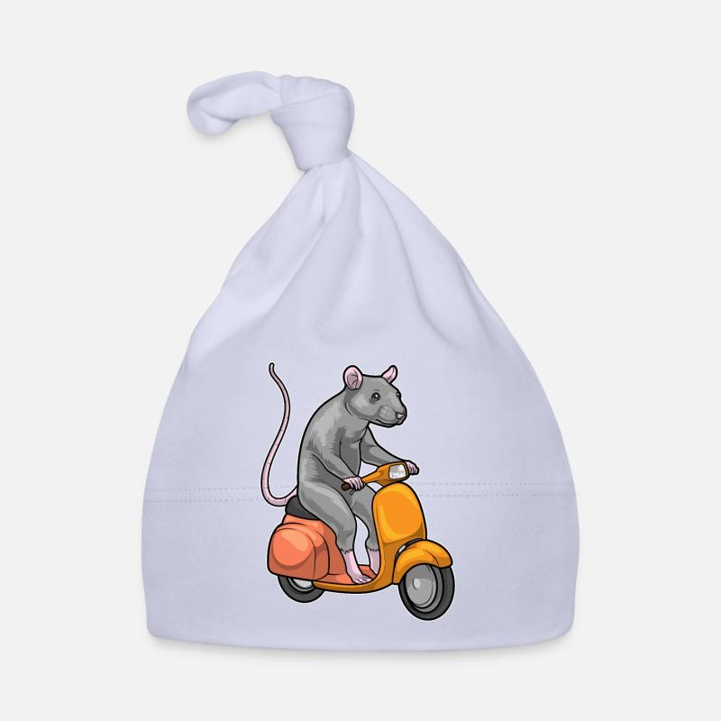 Trottinette Rat - Bonnet bio Bébé - ciel