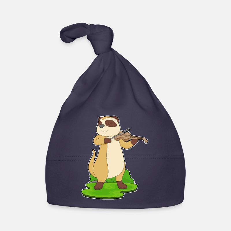 Erdmännchen Musiker Geige Baby Bio-Mütze