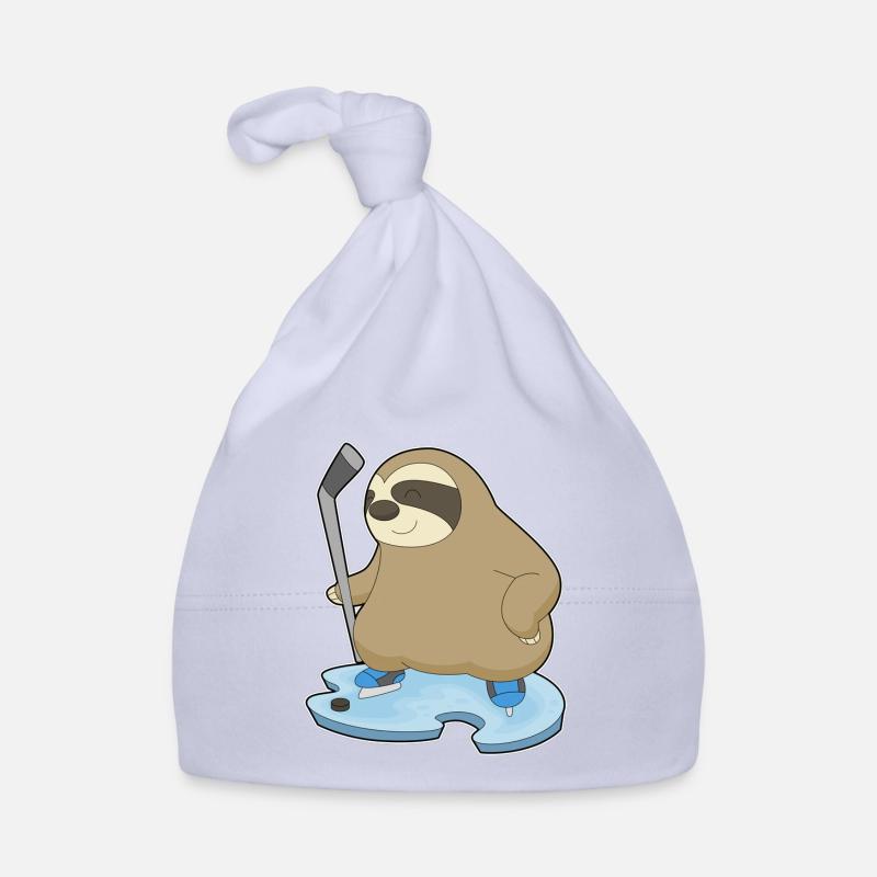 Faultier Eishockey Eishockeyschläger Baby Bio-Mütze