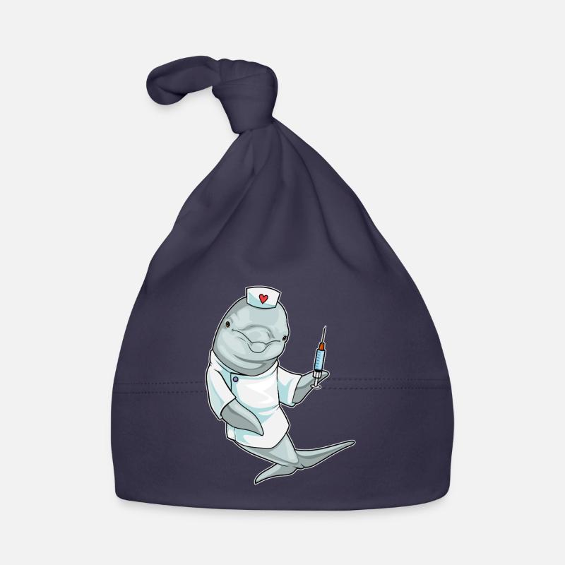 Delfin Krankenschwester Spritze Baby Bio-Mütze