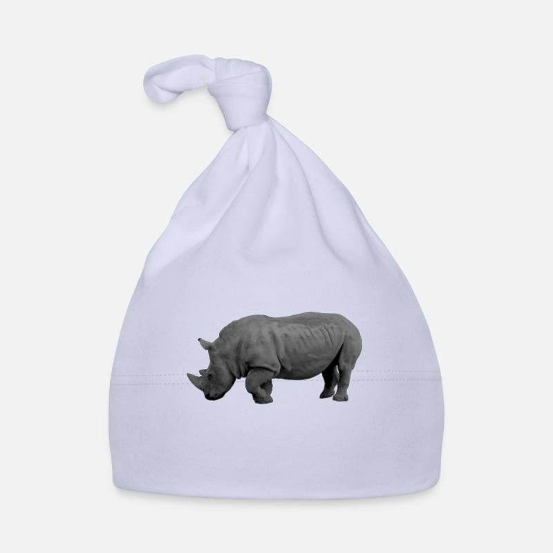 rhinocéros - Bonnet bio Bébé - ciel