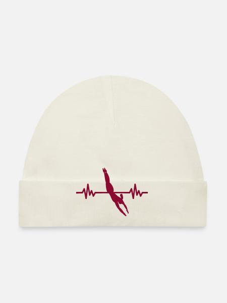 Heartbeat Swimmer - Diver Water Sports Athlete - Organic Baby Cap - sky - Front