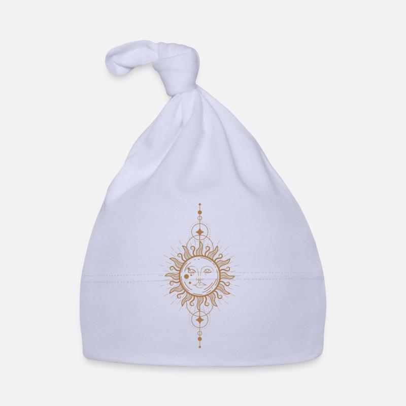 Boho Gold Sun Moon and Star Celestial Organic Baby Cap