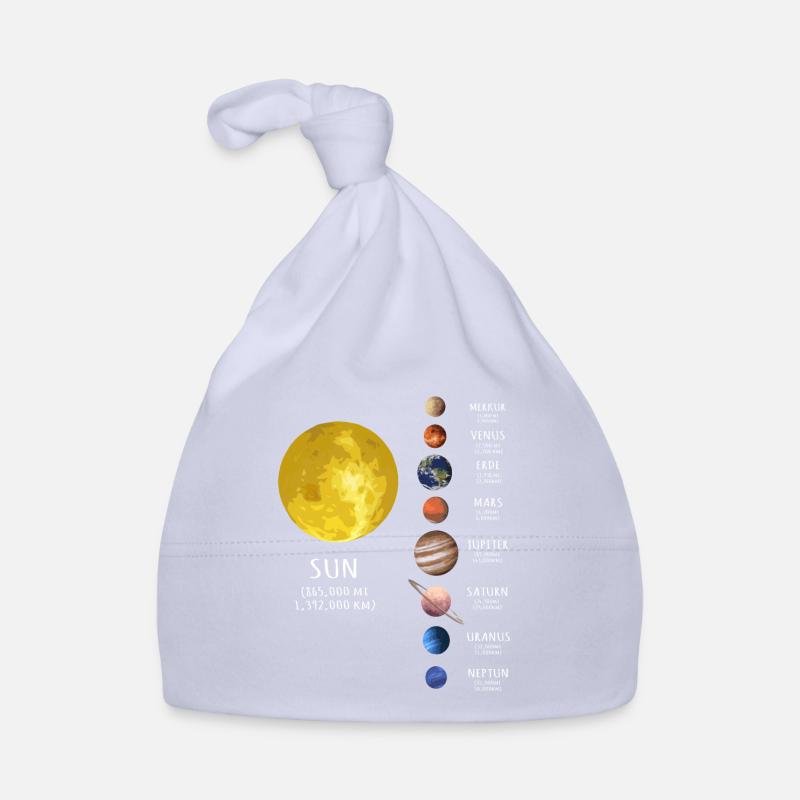 Solar System, Planet, Planet, Sun, Earth Organic Baby Cap