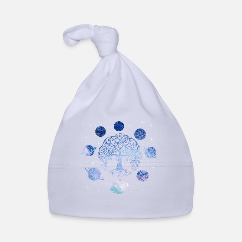 Arbre De Vie Et La Planète, Système Solaire - Bonnet bio Bébé - ciel