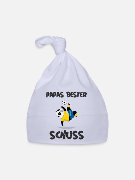 Papas bester Schuss Baby Party Nachwuchs Geburt - Baby Bio-Mütze - Sky - Vorne