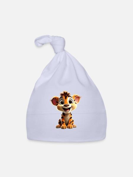 Merry Lion Cub - Organic Baby Cap - sky - Front