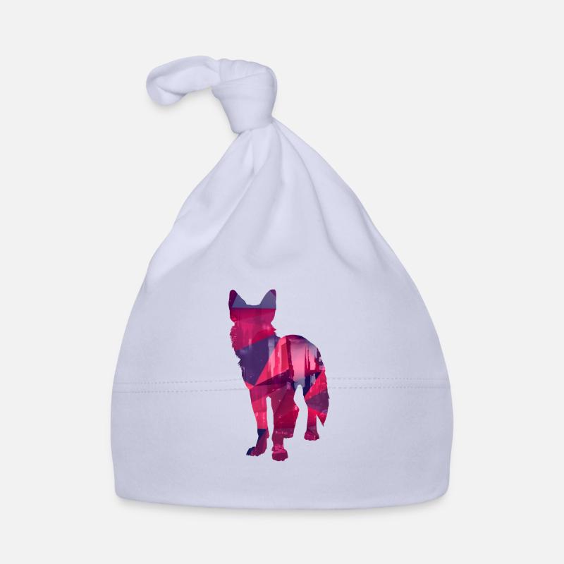 Chien basse poly - Chiens Low Poly Design - Bonnet bio Bébé - ciel