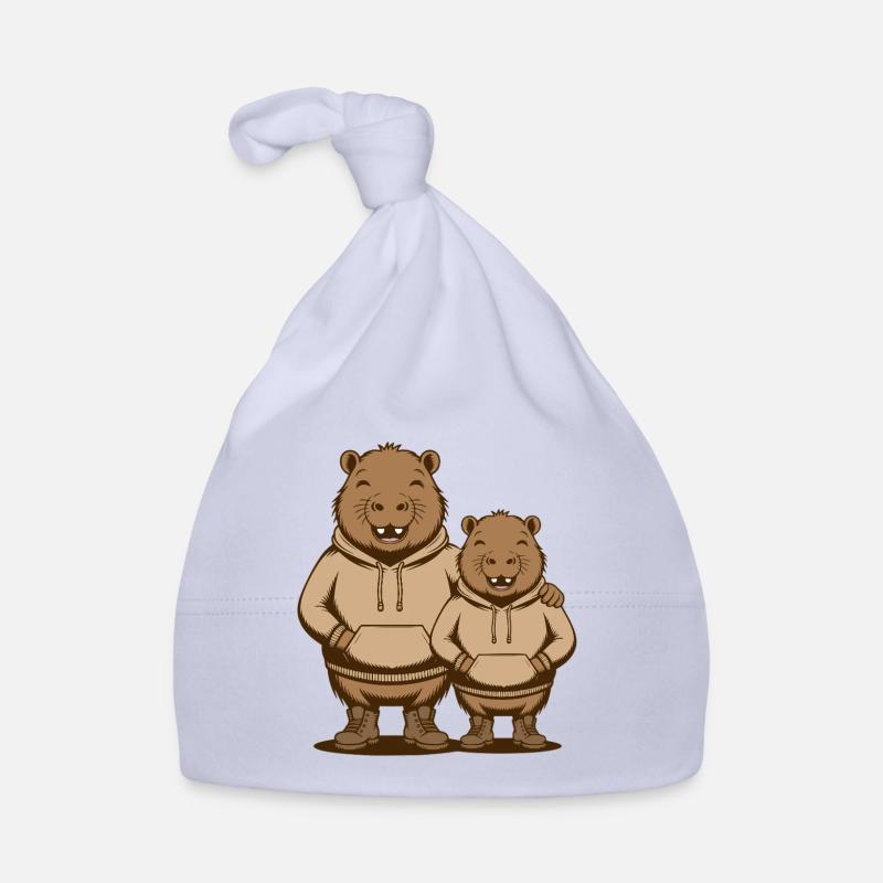 Capybara Couple Capybara - Two Cool Capybaras Organic Baby Cap