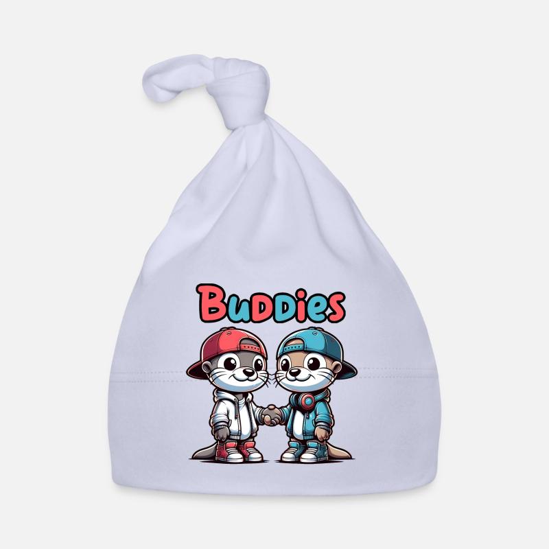 Two Cute Otter Buddies Buddies Forever Organic Baby Cap