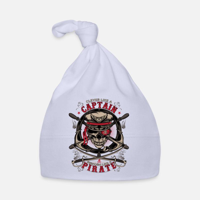 capitaine pirate - Bonnet bio Bébé - ciel
