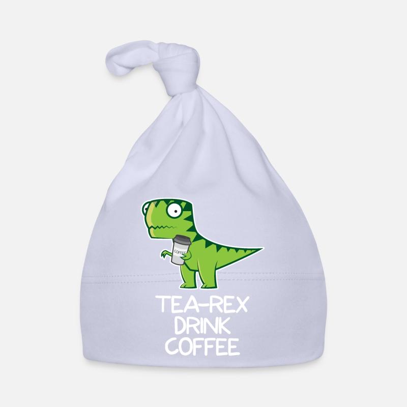 Tea Rex drink Coffee - funny Design - Baby Bio-Mütze - Sky
