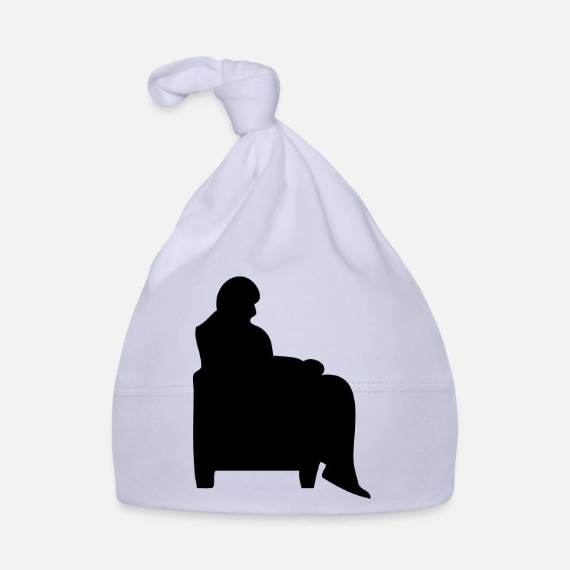Mann sitzender Sessel Canape alt Baby Bio-Mütze