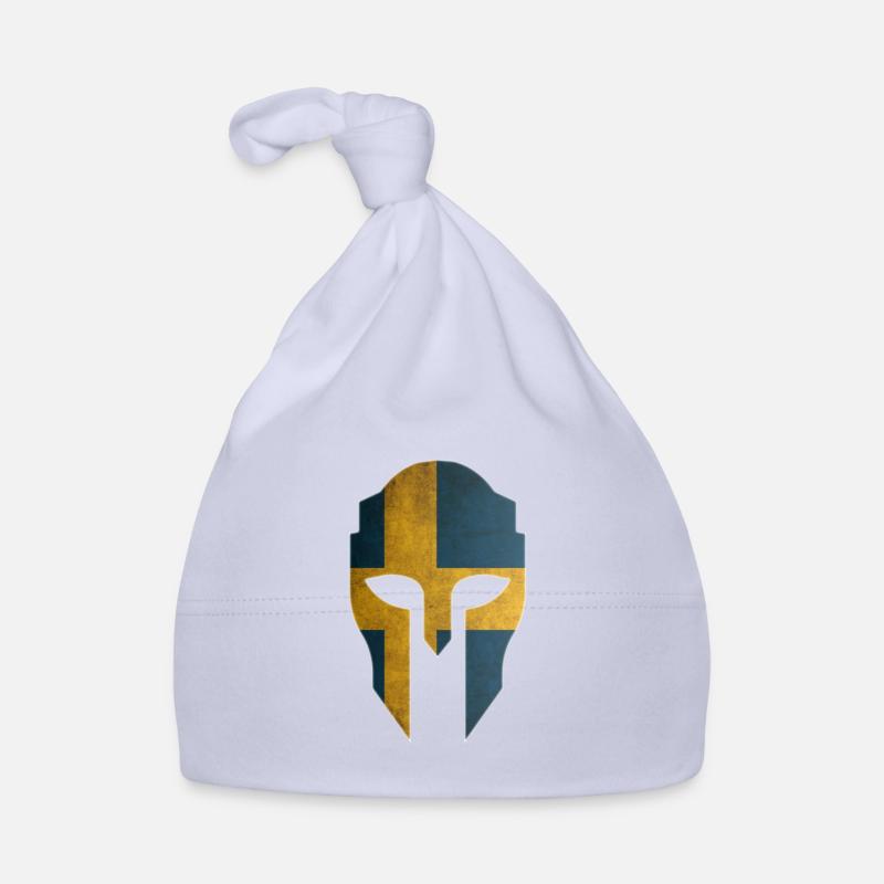 Casque spartiate avec le drapeau de la Suède Bonnet bio Bébé