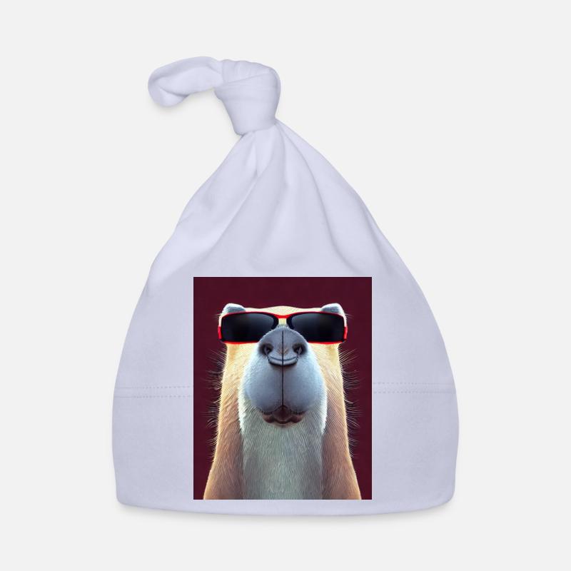 Cool Comic Portrait de Capybara avec des lunettes de soleil Bonnet bio Bébé