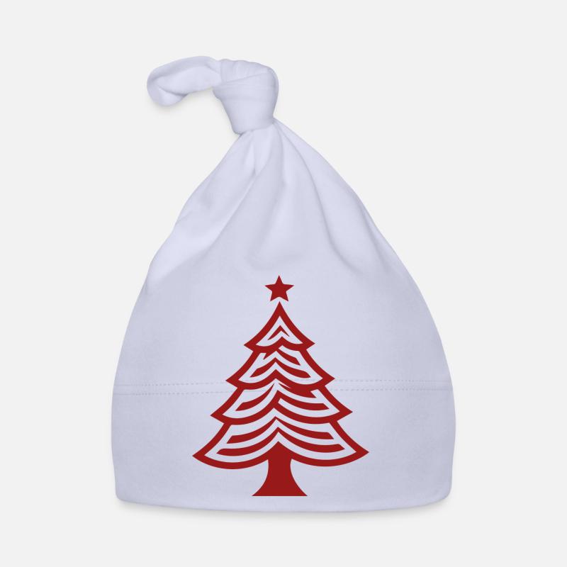 Arbre de Noël rouge sapin emblème - Simple - Bonnet bio Bébé - ciel