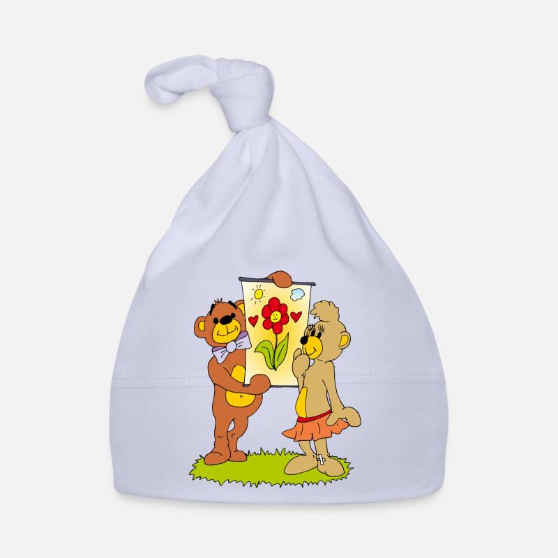 Zwei verliebte Teddybären Baby Bio-Mütze