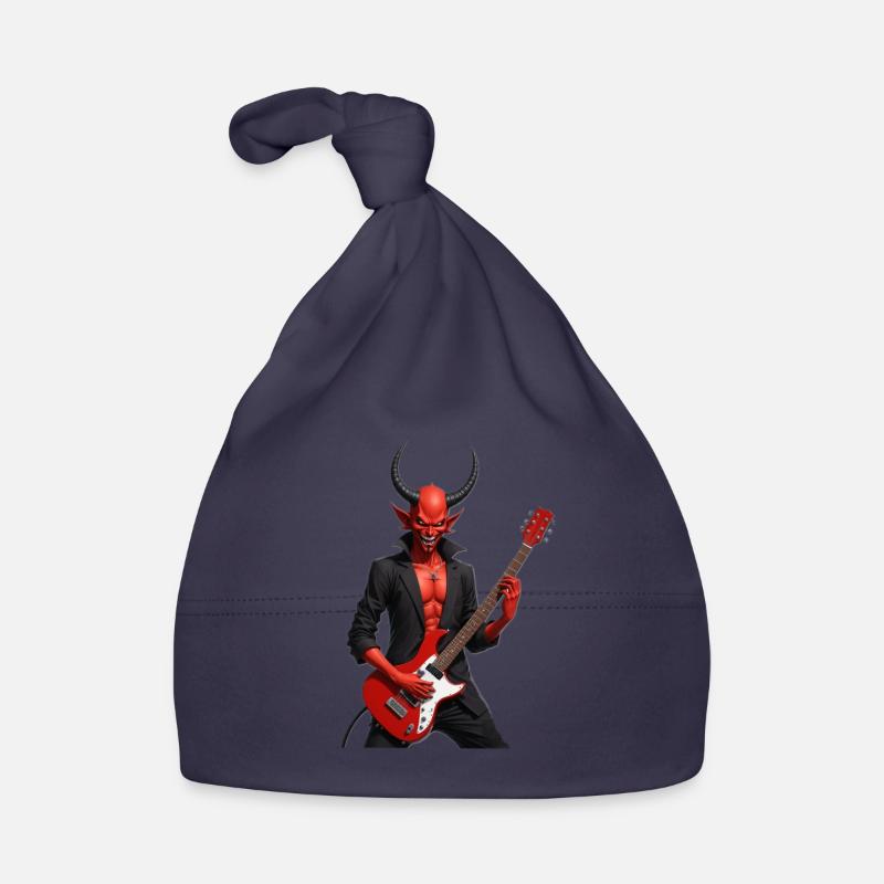 Teufel mit roter E-Gitarre Baby Bio-Mütze